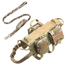 Tactical Dog Harness with Pouches,Dog Vest Harness for Large Medium Dogs No-P...