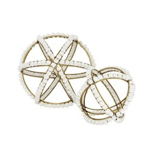 Metal Geometric Handmade Decorative Sculpture Beaded Home Decor Statues, Set ...