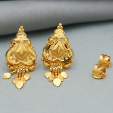 New 22 carat stamp gold 2.5cm stud earring for stepaunts christmas jewelry