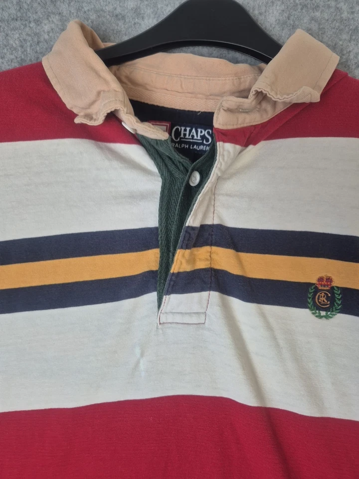 Vintage Chaps Ralph Lauren Rugby Polo Shirt Mens Large Colorblock 90s Y2k Preppy - Image 3 of 4