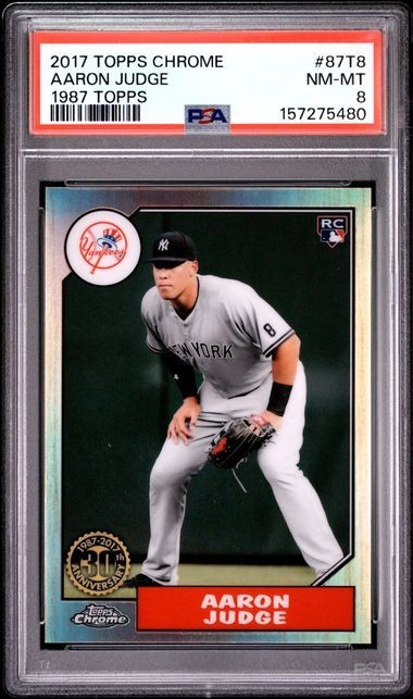 Aaron Judge 2017 Topps Chrome 1987 87T8 RC Yankees PSA 8