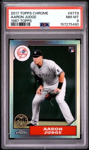 Aaron Judge 2017 Topps Chrome 1987 87T8 RC Yankees PSA 8