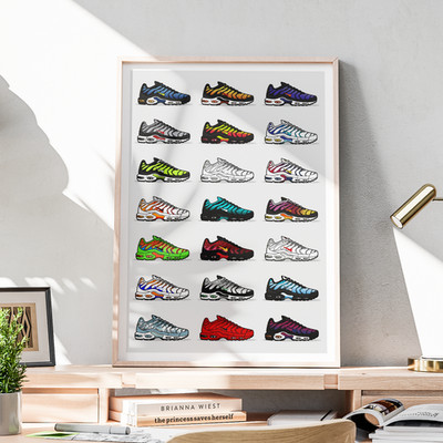 Nike TN Trainer Sneaker Poster Print Collage Sneakerhead A5 A4 A3 Free UK Post