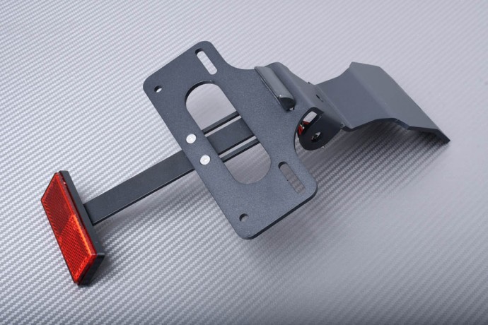 Support de plaque AVDB en alu CNC noir avec catadioptre pour moto Honda CRF 300 Rally