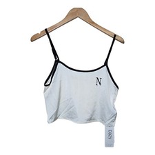 DAZY Women  s Small White Crop Top Contrast Binding Strappy Cami "N" NWT