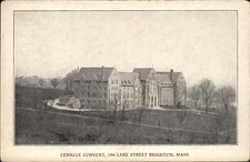 Cenacle Convent Brighton Massachusetts vintage postcard e372