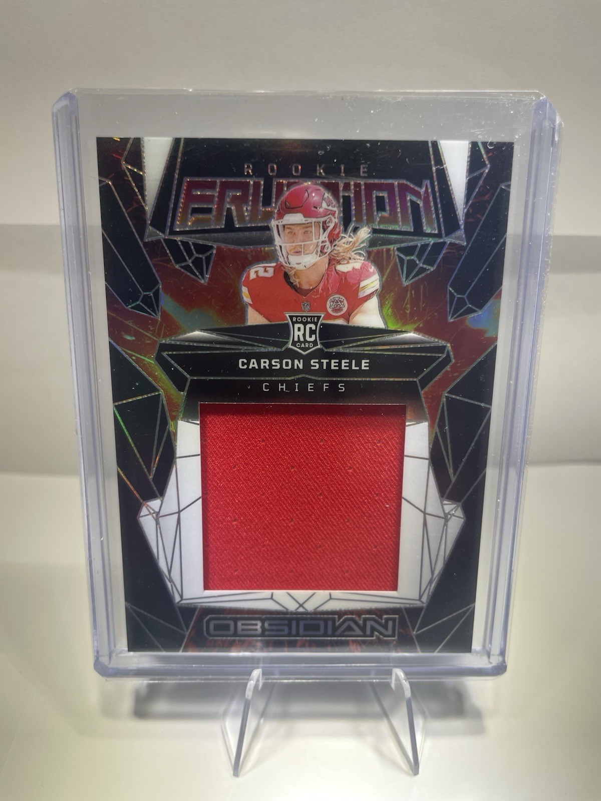 2024 Obsidian Football Carson Steele Rookie Eruption Jumbo Patch #ERM-CSE Chiefs