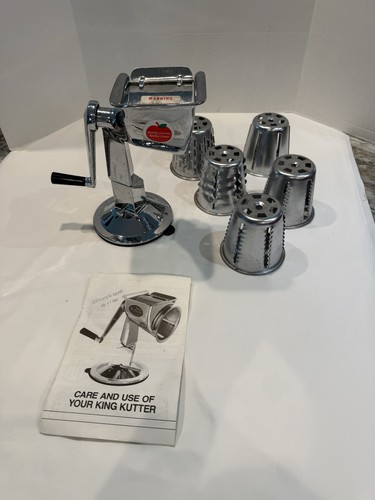 Vintage King Kutter Manual Food and Vegetable Cutter Stainless Steel 5 Cones