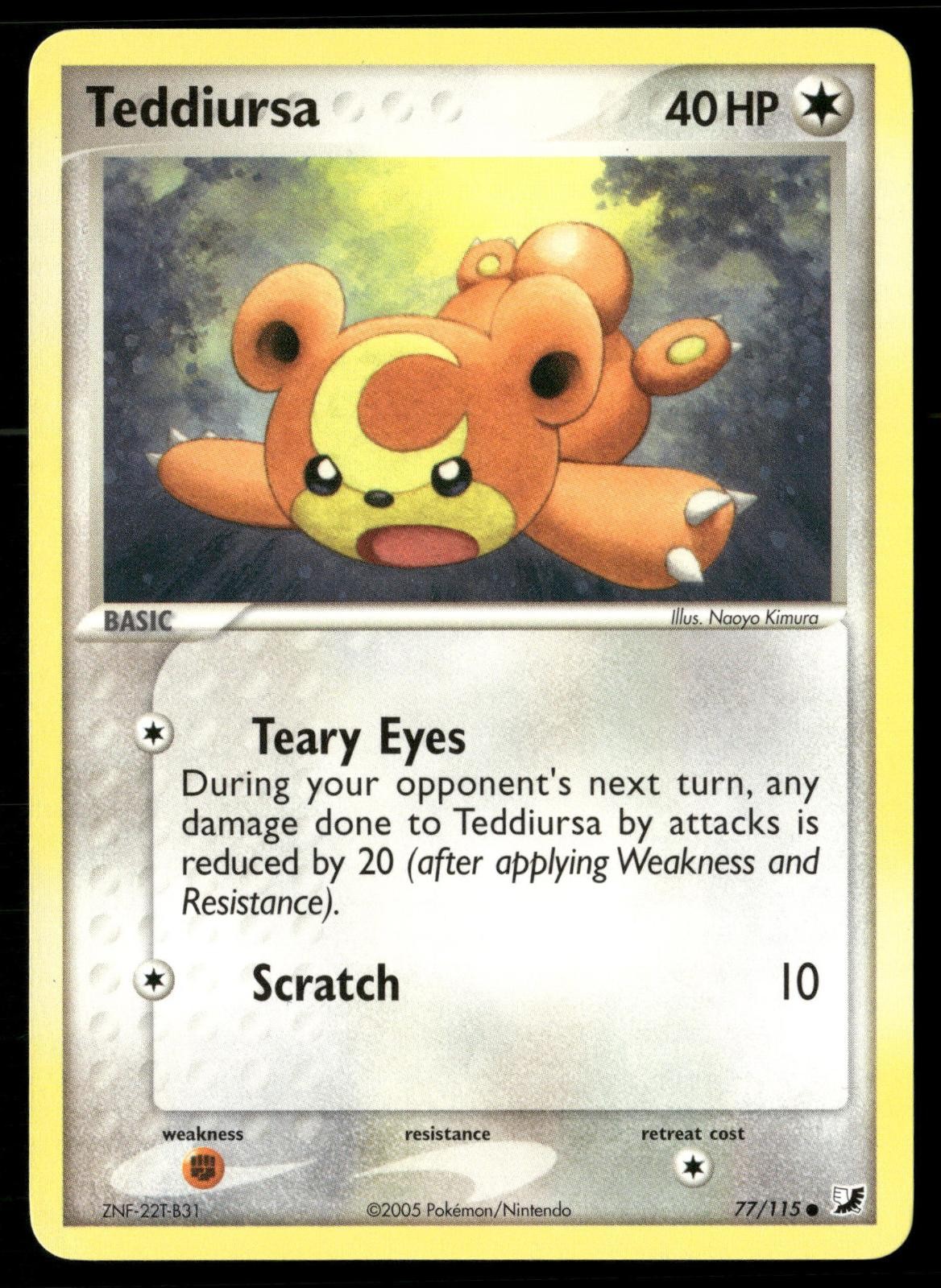 Teddiursa 77/115 Common Unseen Forces Pokemon NM
