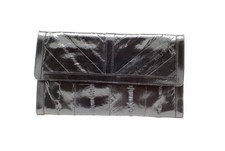 Lee Sands Eel Skin Black Genuine Clutch / No Strap /6" X10"