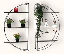 Wandregal Metall Schwarz Rund 96460 Wandmontage 80 cm Wand Wandhalter Regal