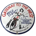 Vintage Harley Davidson Motorcycles Sign - 11 3/4" Gas Pump Porcelain Sign