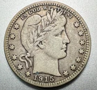 1915-D  BARBER QUARTER  VF  #2010