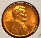 1947-P Lincoln Wheat Cent Penny GEM RED BU From an Original Bank Roll