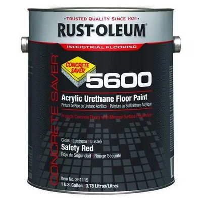 Rust-Oleum 261115 1 gal Floor Paint, Gloss Finish, Safety Red, Solvent
