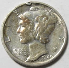 1940-S Silver Mercury Dime - 90% Silver - AU Details - #11314-10