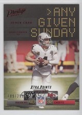 2021 Panini Prestige Any Given Sunday Xtra Points Red 189/299 Derek Carr 0f76