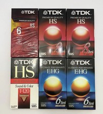TDK VHS Cassette Tape Various Types Lot Of 6 HS EHG T-120