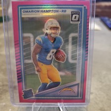 2025 Panini Donruss Rated Rookie Omarion Hampton Optic Preview Pink Prizm(RC)