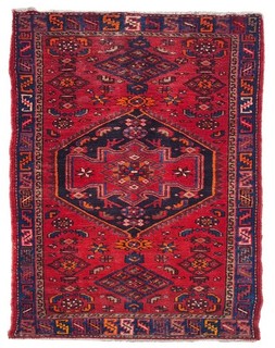 Genuine Hand Knotted Vintage Tribal Hamidoun Wool Area Rug 7 x 3 Ft