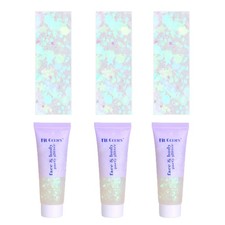 Face Body Glitter Gel 3pc White Chunky Hair Face Sparkles for Festival Makeup