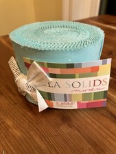 Moda Bella Solids Jr Jelly Roll Light Teal 20 x 2.5 Strips RTL