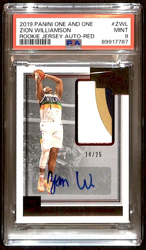 2019-20 One and One Rookie Auto Red RPA 14/25 Zion Williamson PSA 9 POP 3 R6220J
