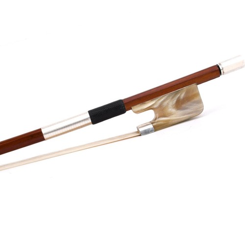 French Style Pro Master Pernambuco Double Bass Bow 3/4 White OX-Horn Frog Silver - Bild 9 von 18