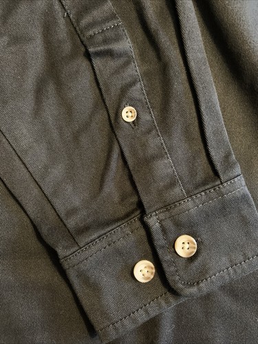 CAMICIA JOHN BLAIR uomo nera denim zip davanti L/S taglia M nuova con etichetta - Foto 2 di 5
