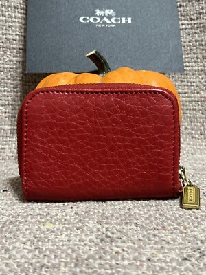 COACH コーチ コインケース Sonoma collection オールド COACH VINTAGE SONOMA RED PEBBLE LEATHER SMALL ZIP AROUND