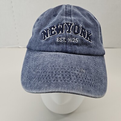 New York Denim Look Hat NYC New York City Adjustable Strapback Unstructured Cap