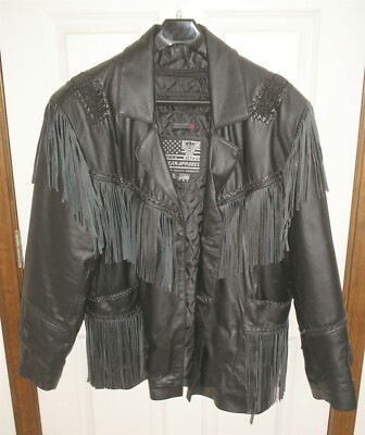 USA Bikers Dream Apparel XL Leather Black Jacket Coat
