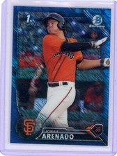 Jonah Arenado 2016 Bowman Chrome 1st Bowman Blue Shimmer Refractor Giants