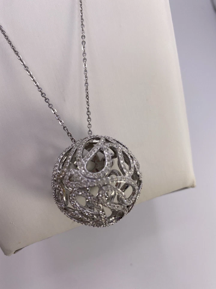 Collar Swarovski Cristal Reflejo Colgante Esférico Collar 24 Pulgadas Foto 2 de 4