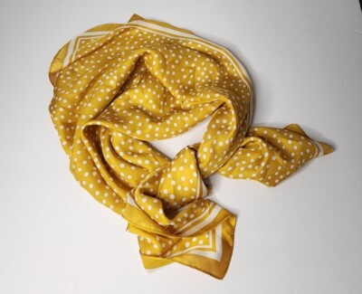 Angela O Brien Cleobella Vegan Silky Scarf Polka Dots in Marigold