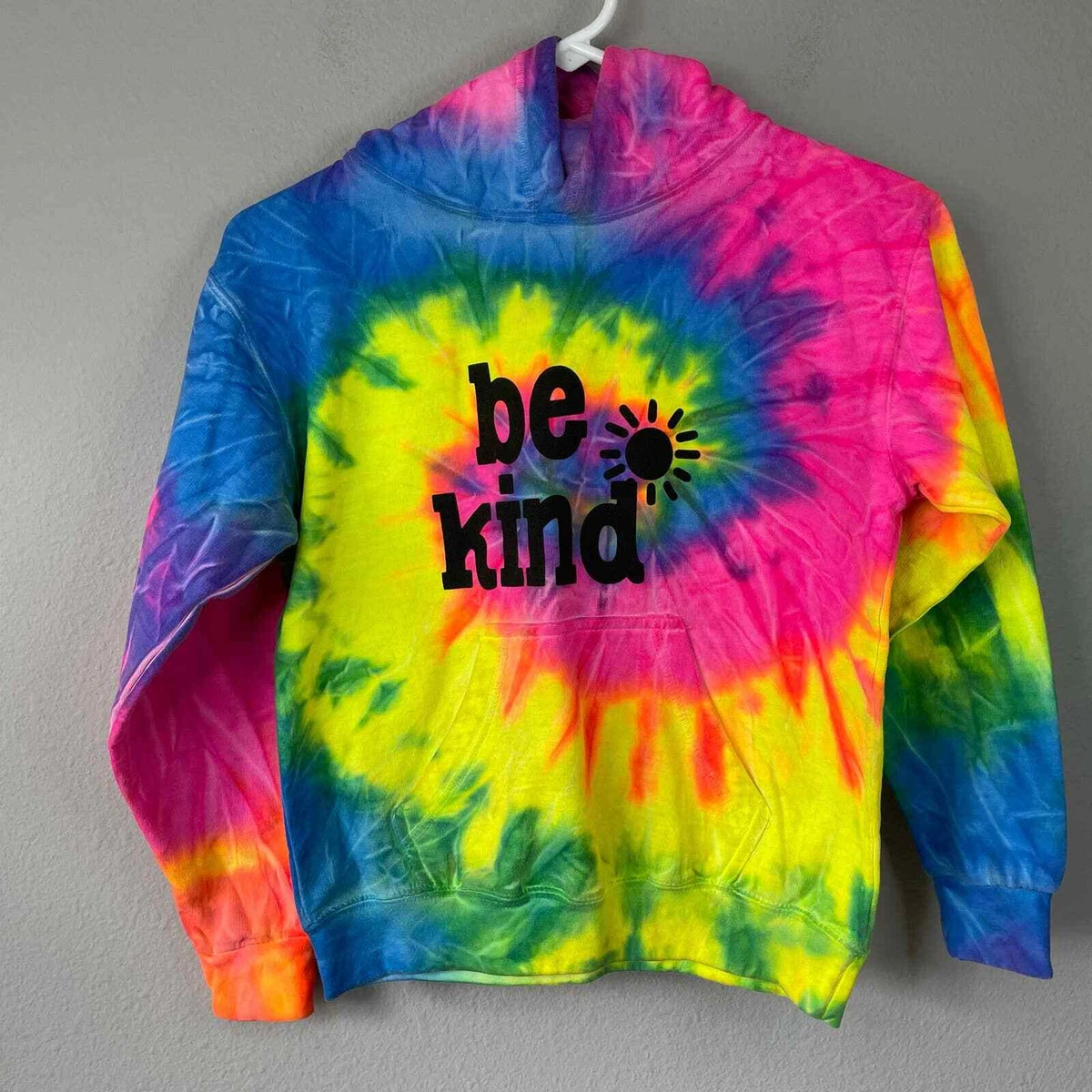 Sunshine Sisters Hoodie YL Girls Pullover Hooded Neon Rainbow