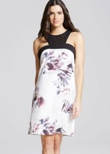 LITTLE MISTRESS FLORAL PRINT RACER FRONT SHIFT DRESS UK 10