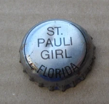 ST PAULI GIRL BEER CAP  WITH FLORIDA TAX OBSOLETE DISCONTINUED PL CAP
