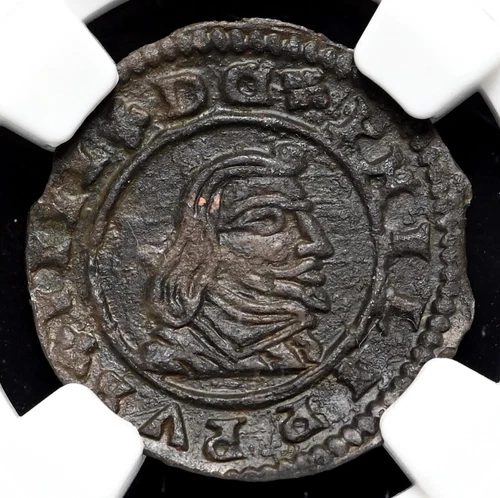 COLONIAL ERA SPAIN. Philip IV, 1621-1665. 8 Maravedis, 1662, NGC MS UNC Details