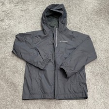 Columbia Omni Tech Windbreaker Jacket Boys Small Gray Hoodie Full Zip Outdoor