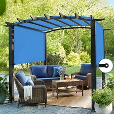 3-8ft Pergola Replacement Shade Cover Panel with Rod for Yard Garden Bue