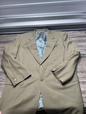 Hickey Freeman Men 42 R Brown Plaid Suit Jacket Silk Wool Blend 2 Btn Front USA