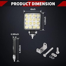 4inch Led Work Flood Spot Lights Pod Fit Jeep Truck Off Road Tractor Atv Square 4inch Led Work Flood Spot Lights Pod Fit Jeep Truck Off Road Tractor Atv Square