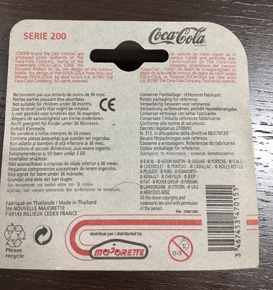 MAJORETTE SERIE 200 CHEVROLET PICK UP BLAZER COCA-COLA NEW - Immagine 4 di 4