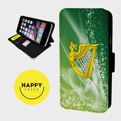 SCHÖNE IRISCHE HARFE - Kunstleder Klapp Handy Hülle Cover - iPhone/Samsung