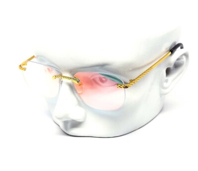 Trendy Sunglasses Pink Mirror Lens Full Rimless Fancy Style Light Weight Outdoor