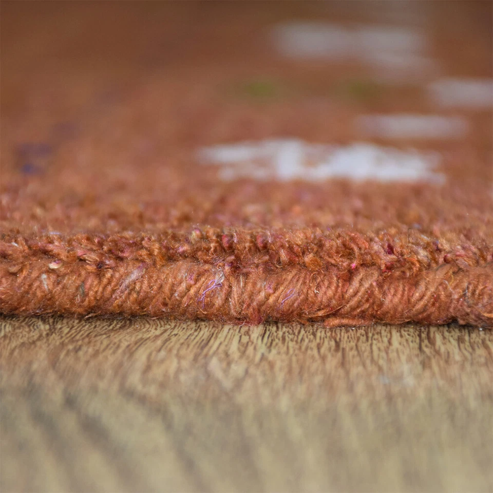 Alfombra ecológica anudada a mano telar mezcla de seda naranja contemporánea BBLSM585 Foto 4 de 4