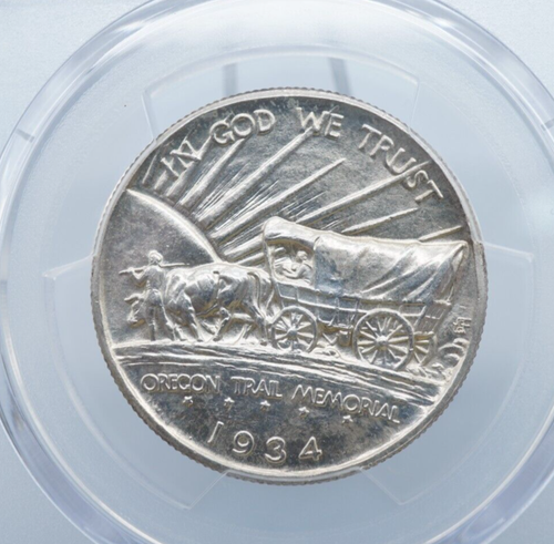 1934-D Oregon Commemorative 50c Half Dollar PCGS MS64 - C2034 - Picture 3 of 5