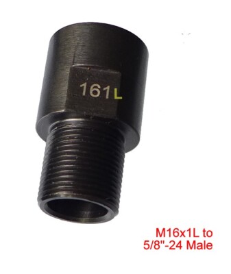 Barrel Thread Adapter, M16x1 LH female to 5/8'' - 24 Male for 7, 9, 10 mm, .45ACP