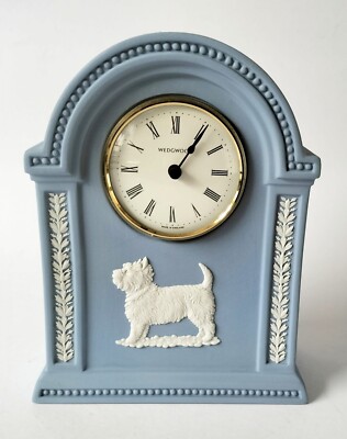 Wedgwood Blue Jasper Uhr West Highland Terrier - Jasperware